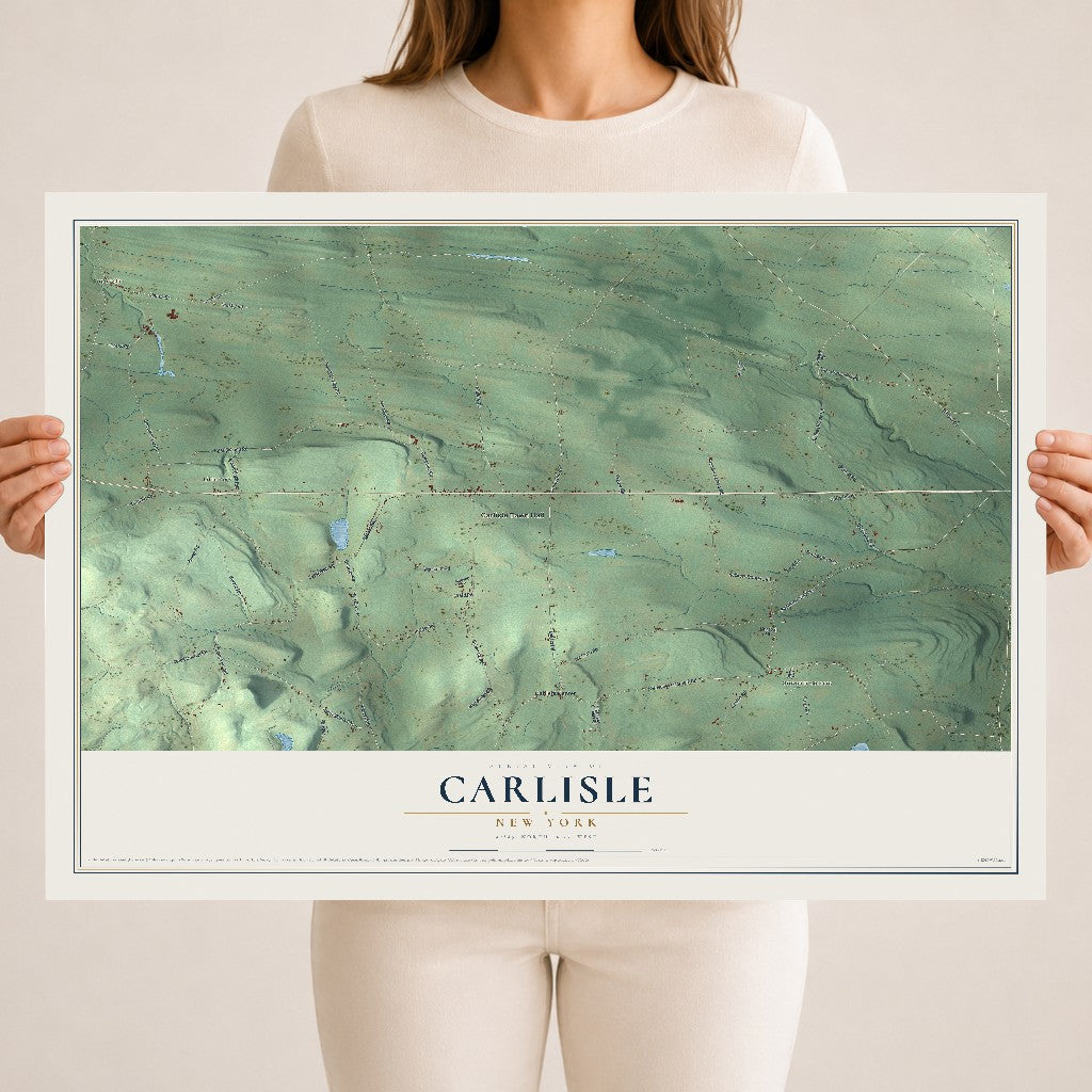 Carlisle, New York map print, 18" x 24" Archival Matte Print mockup