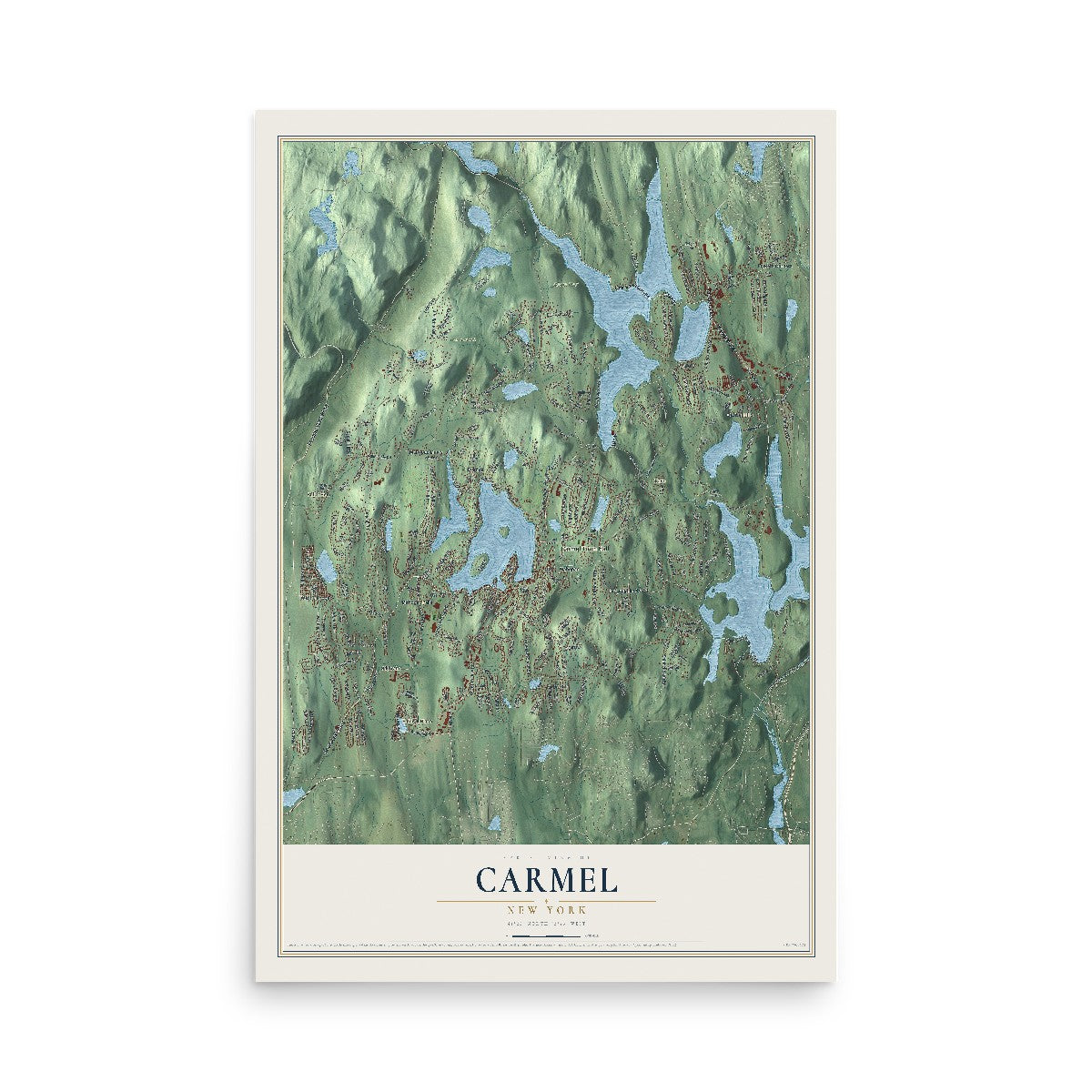 Carmel, New York map print, 12" x 18" Archival Matte Print mockup