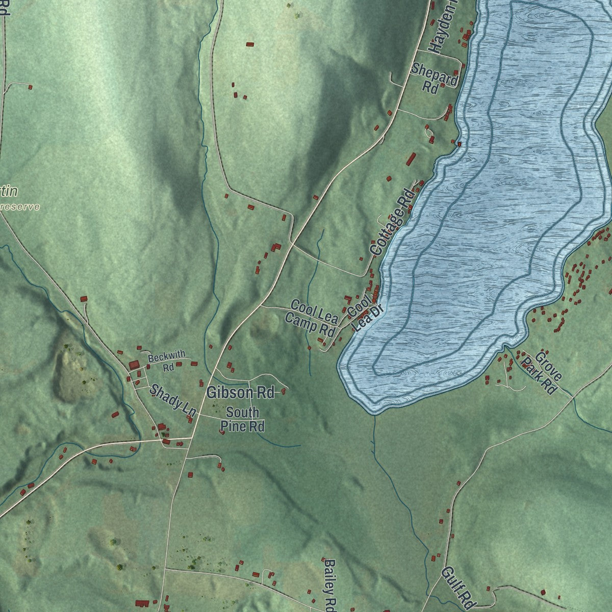 Close-up 1 of the Catharine, New York map artwork
