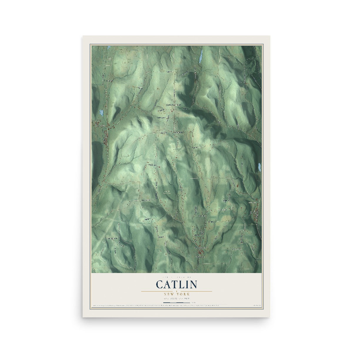 Catlin, New York map print, 12" x 18" Archival Matte Print mockup