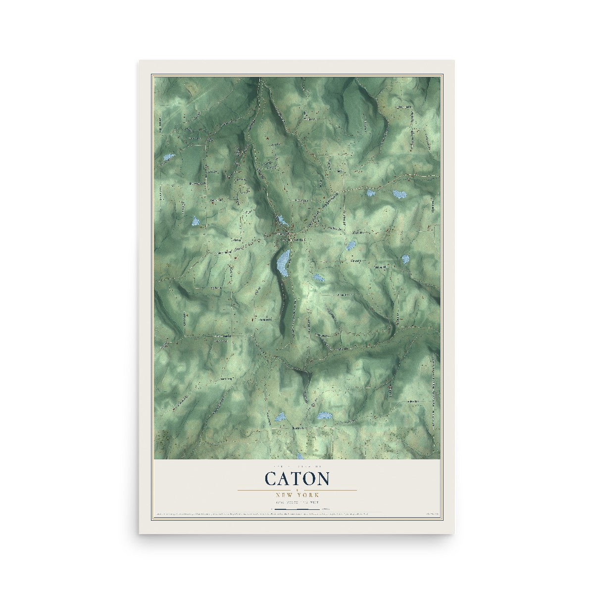 Caton, New York map print, 12" x 18" Archival Matte Print mockup