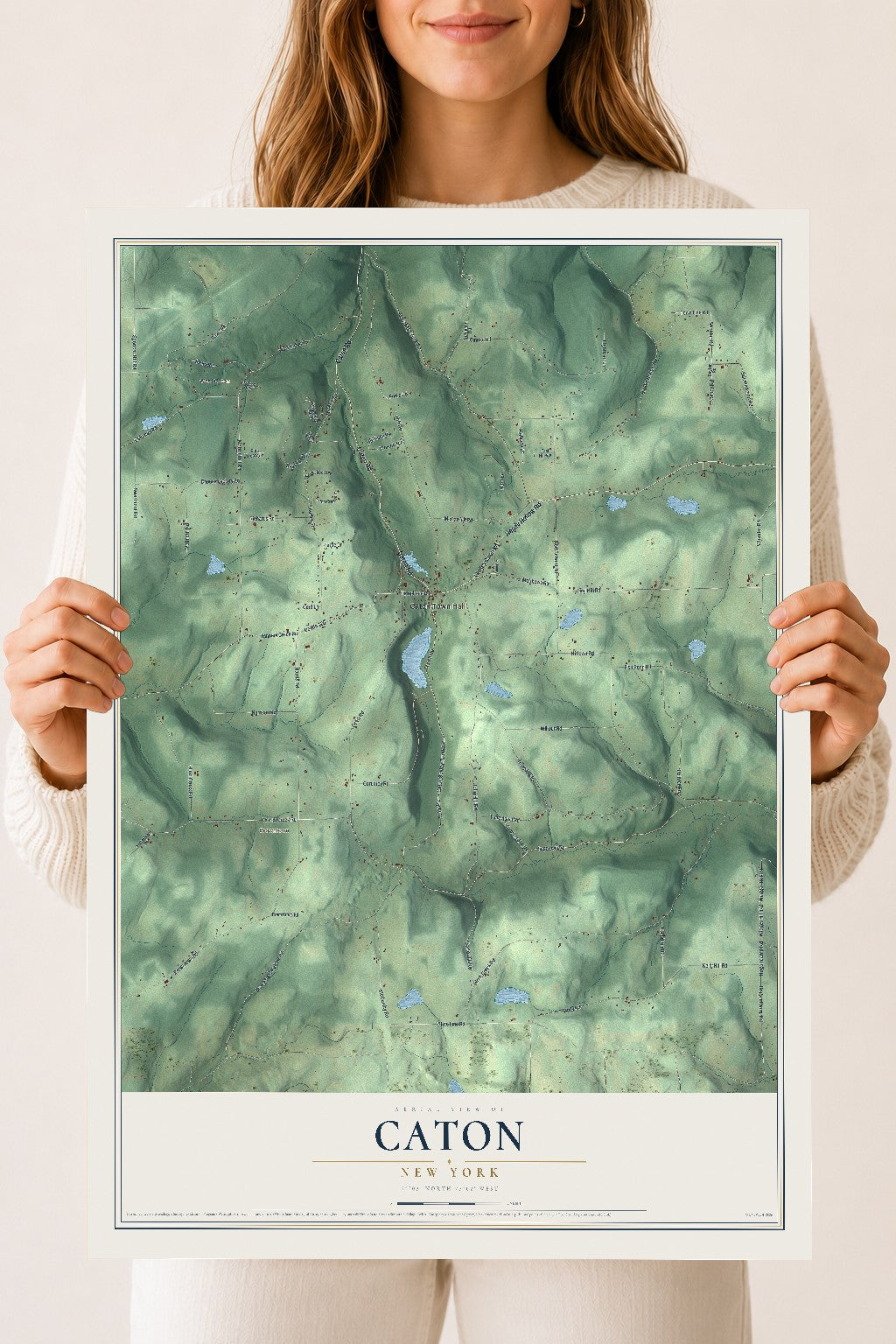 Caton, New York map print, 18" x 24" Archival Matte Print mockup