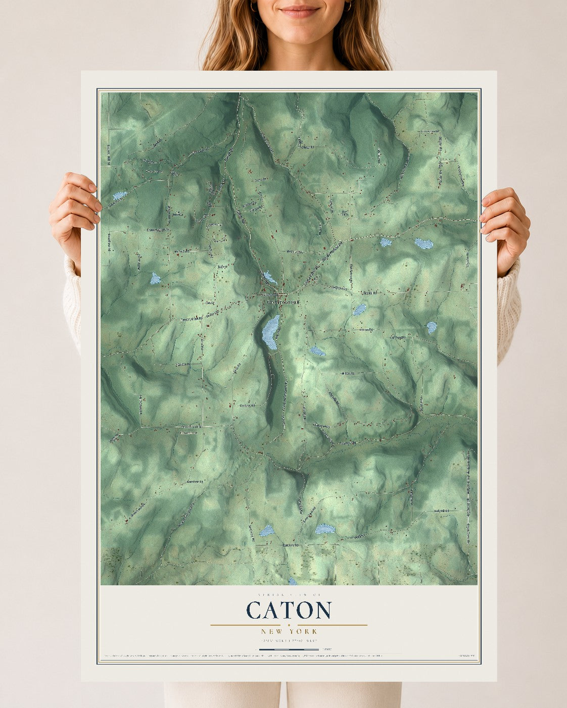 Caton, New York map print, 24" x 36" Archival Matte Print mockup