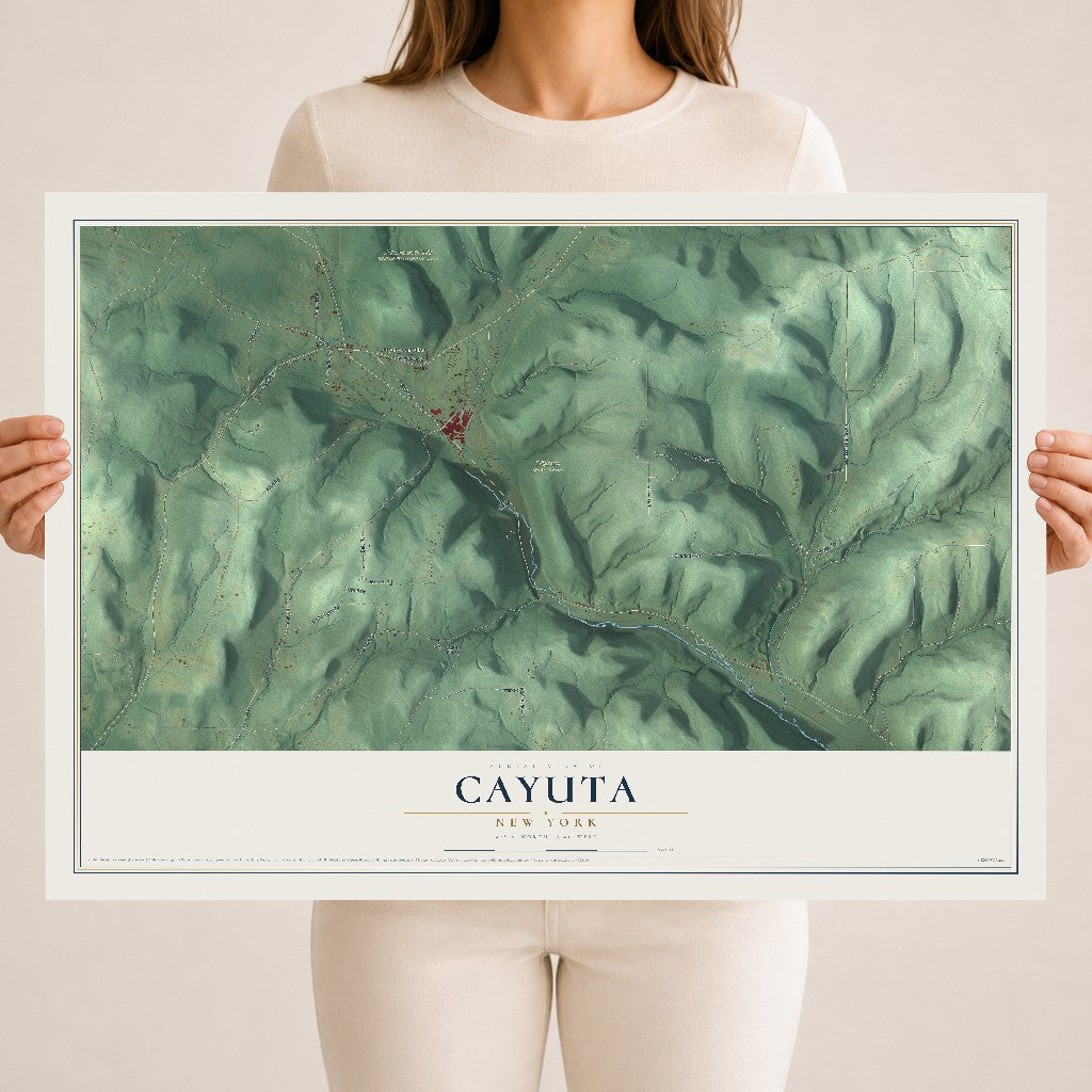 Cayuta, New York map print, 18" x 24" Archival Matte Print mockup