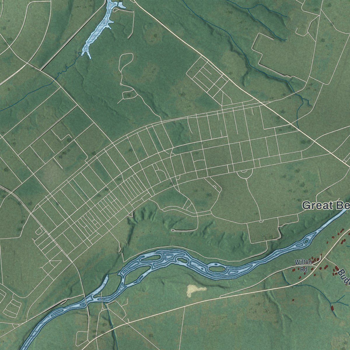 Close-up 2 of the Champion, New York map artwork