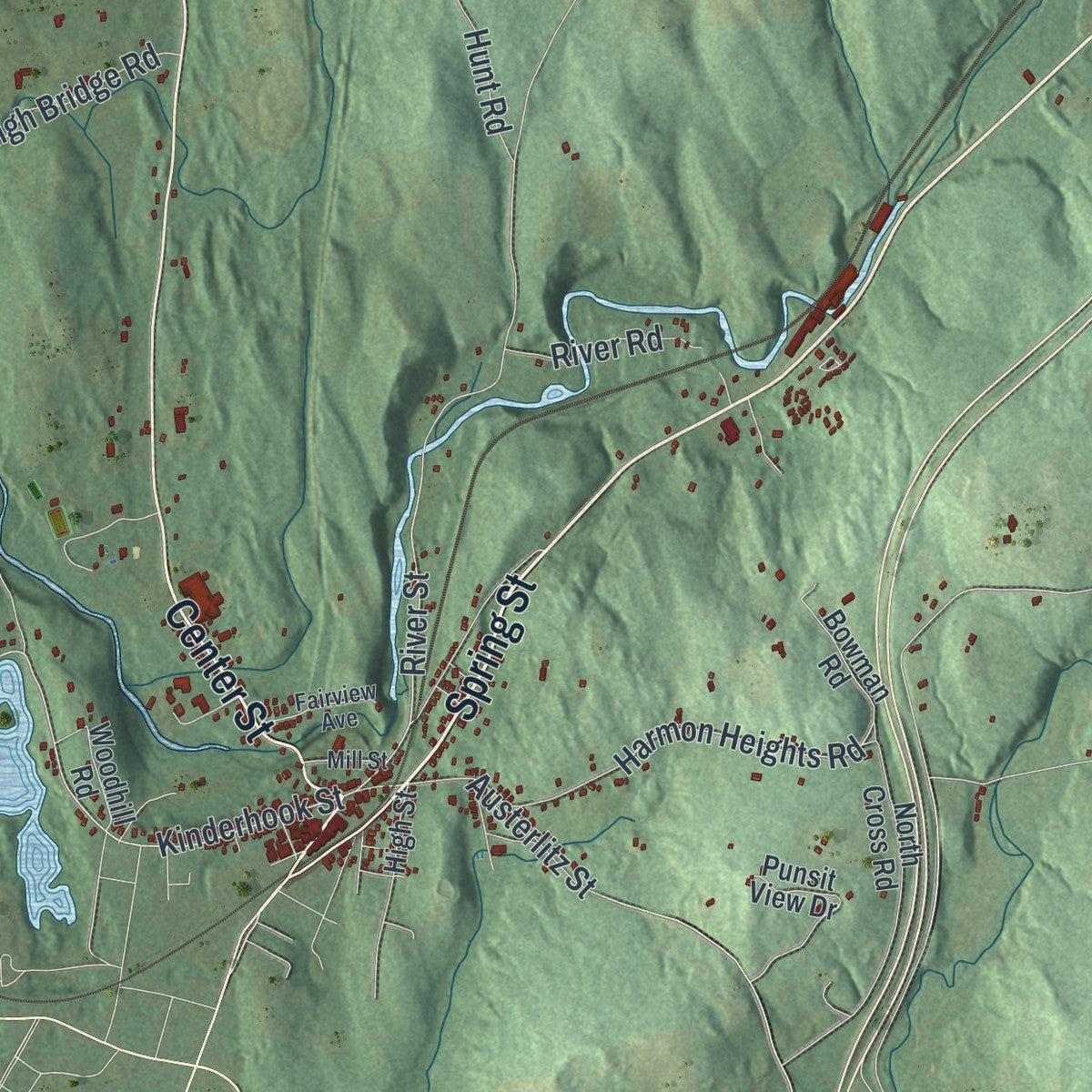 Close-up 1 of the Chatham, New York map artwork