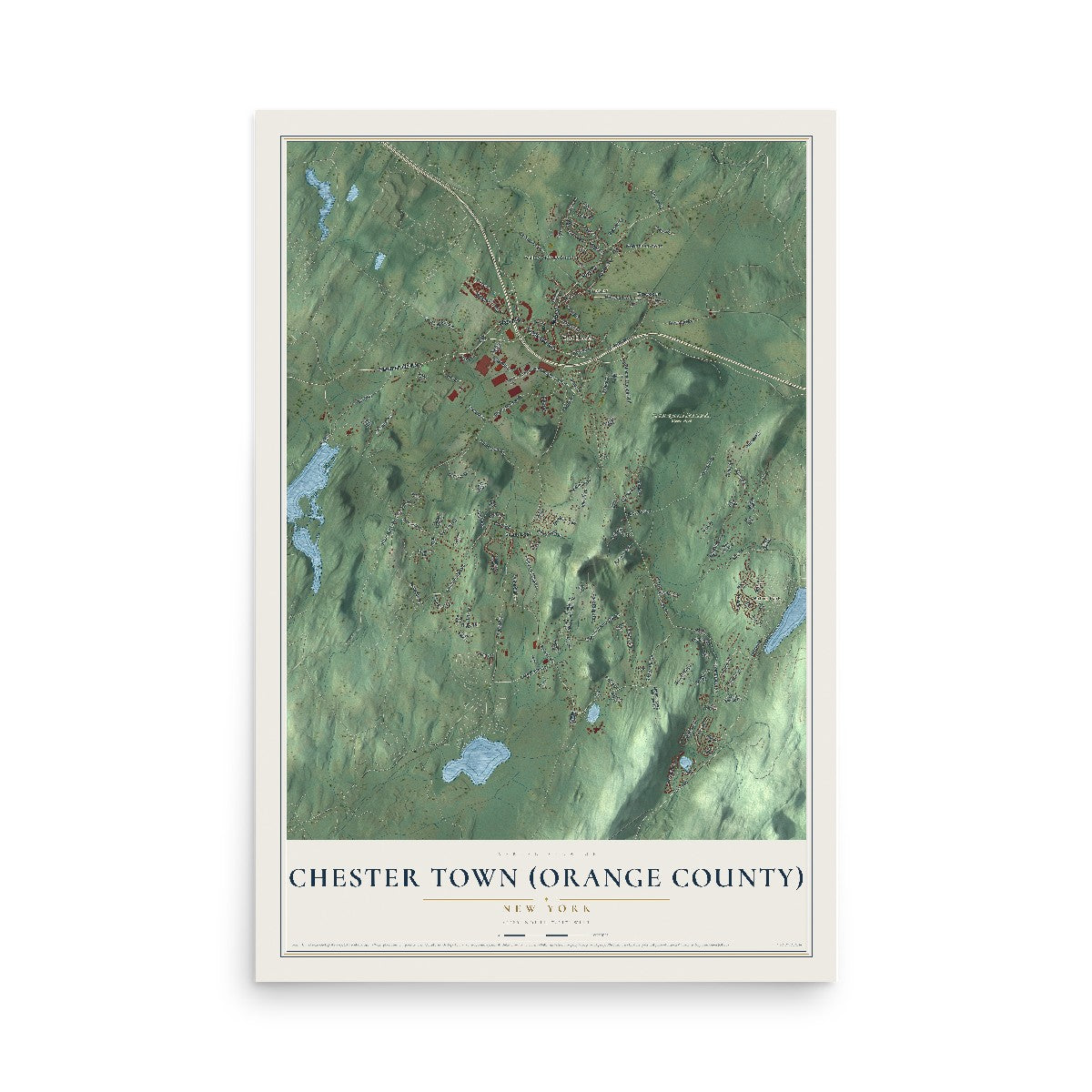 Chester Town (Orange County), New York map print, 12" x 18" Archival Matte Print mockup