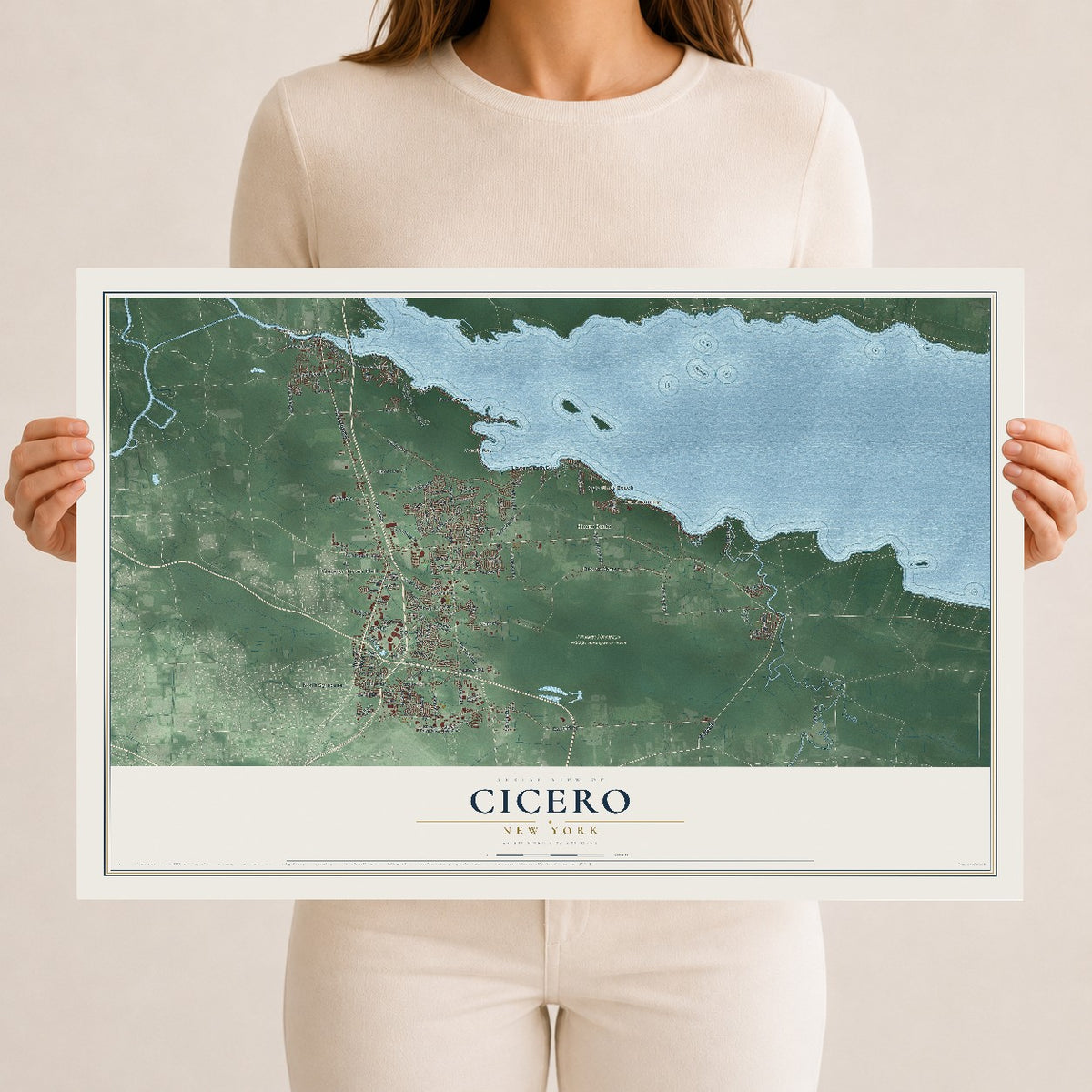 Cicero, New York map print, 12" x 18" Archival Matte Print mockup