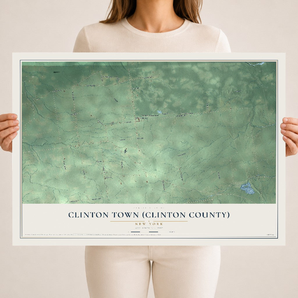 Clinton Town (Clinton County), New York map print, 18" x 24" Archival Matte Print mockup