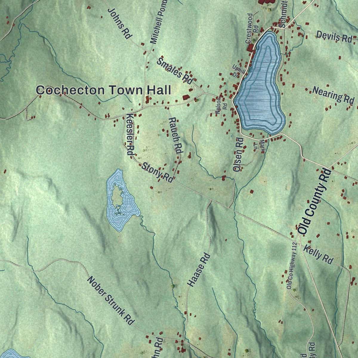 Close-up 1 of the Cochecton, New York map artwork