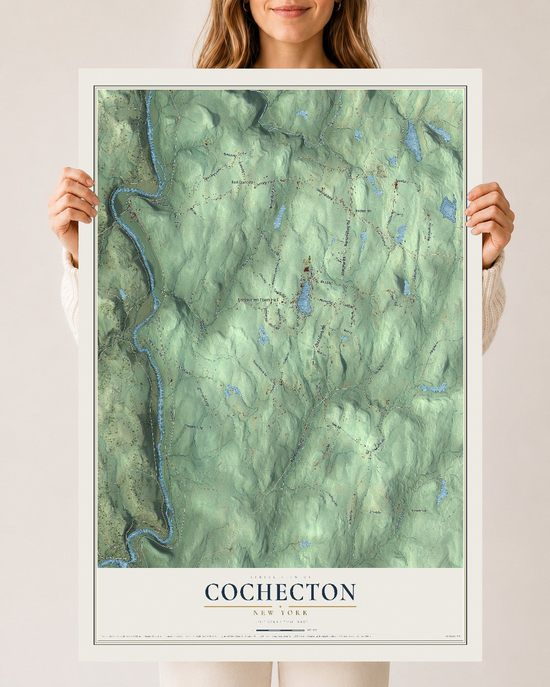 Map of Cochecton, New York, 24 x 36 inch unframed archival matte print