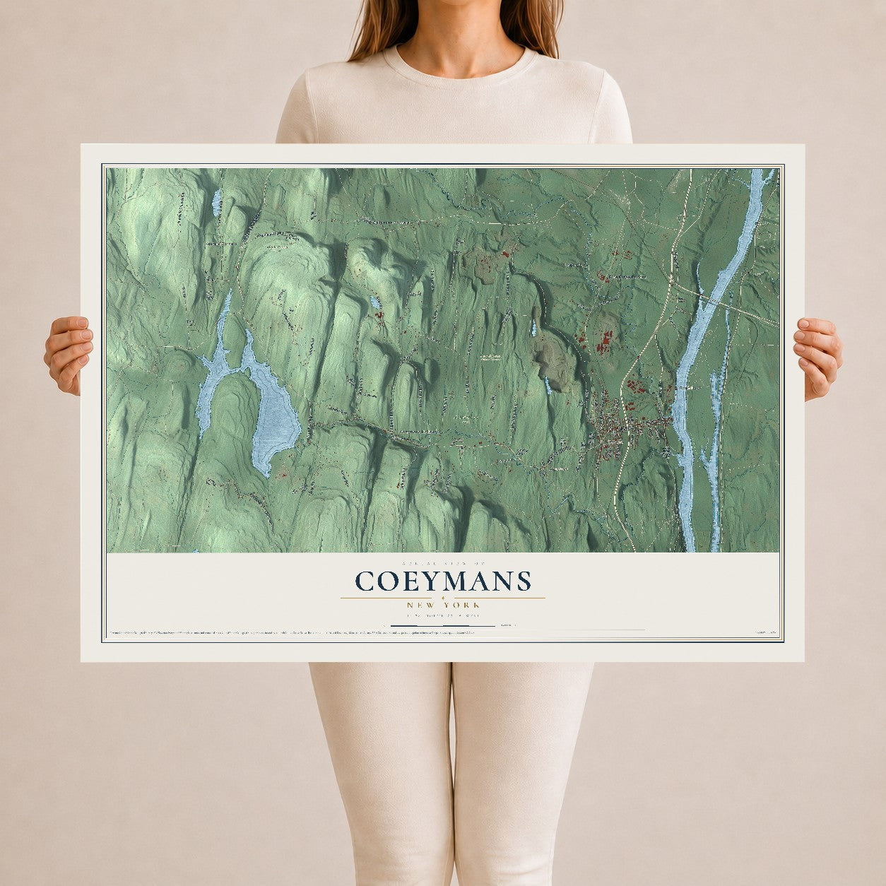 Coeymans, New York map print, 24" x 36" Archival Matte Print mockup