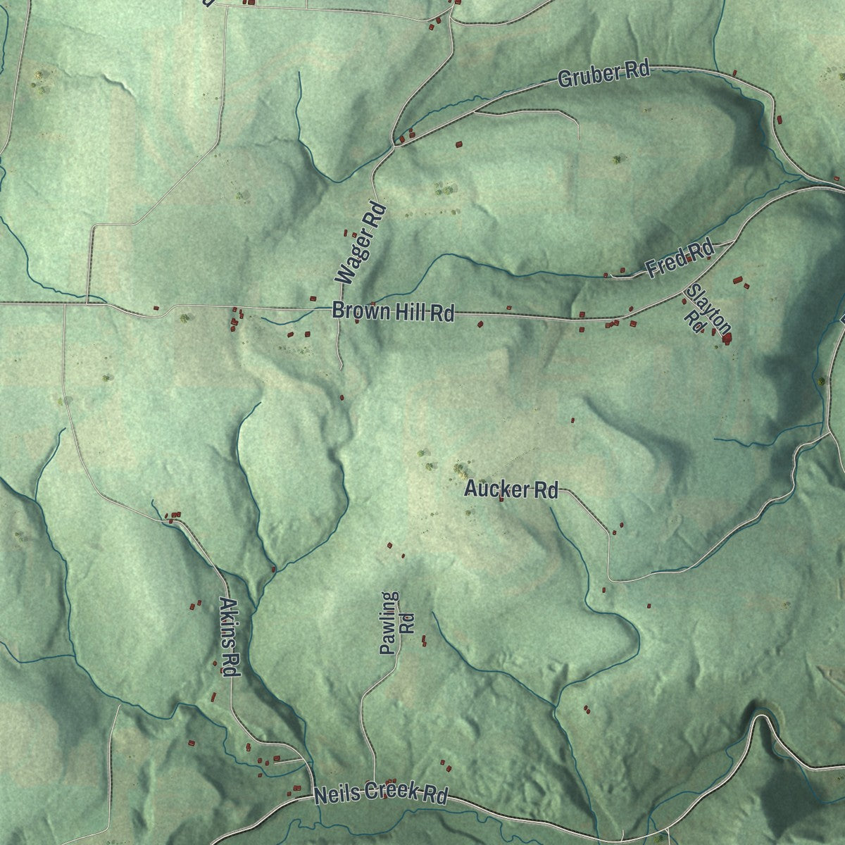 Close-up 2 of the Cohocton, New York map artwork