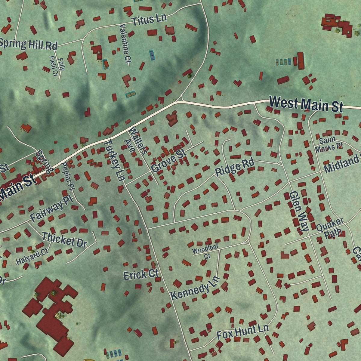 Close-up 1 of the Cold Spring Harbor, New York map artwork