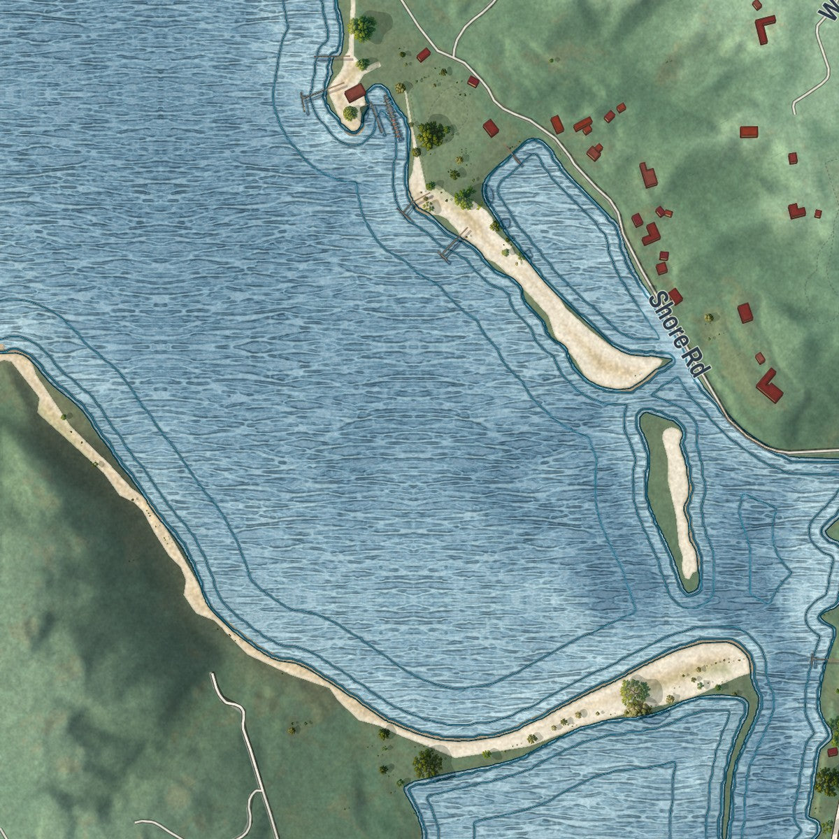 Close-up 2 of the Cold Spring Harbor, New York map artwork