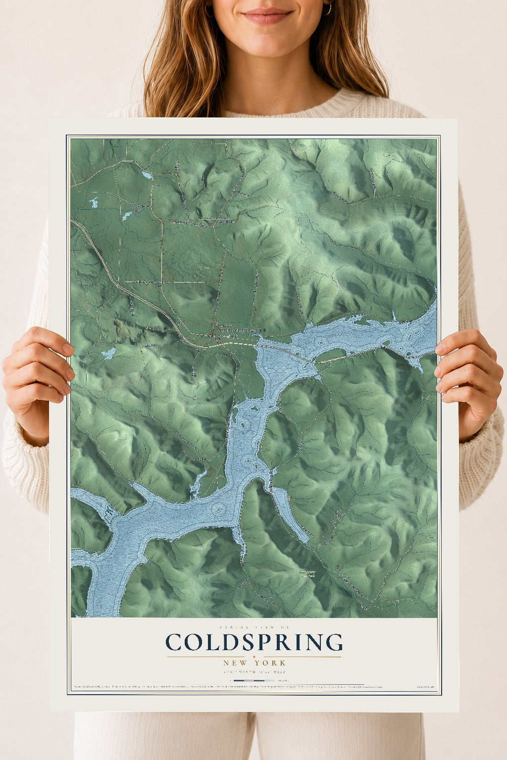 Coldspring, New York map print, 18" x 24" Archival Matte Print mockup