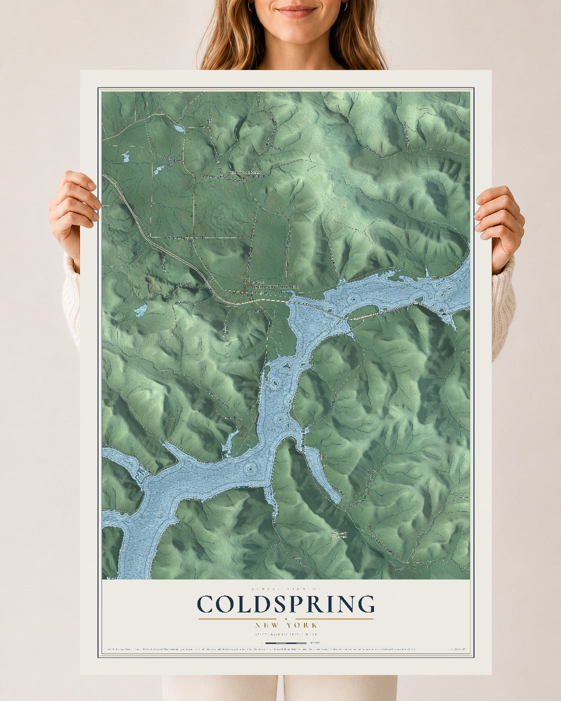 Coldspring, New York map print, 24" x 36" Archival Matte Print mockup