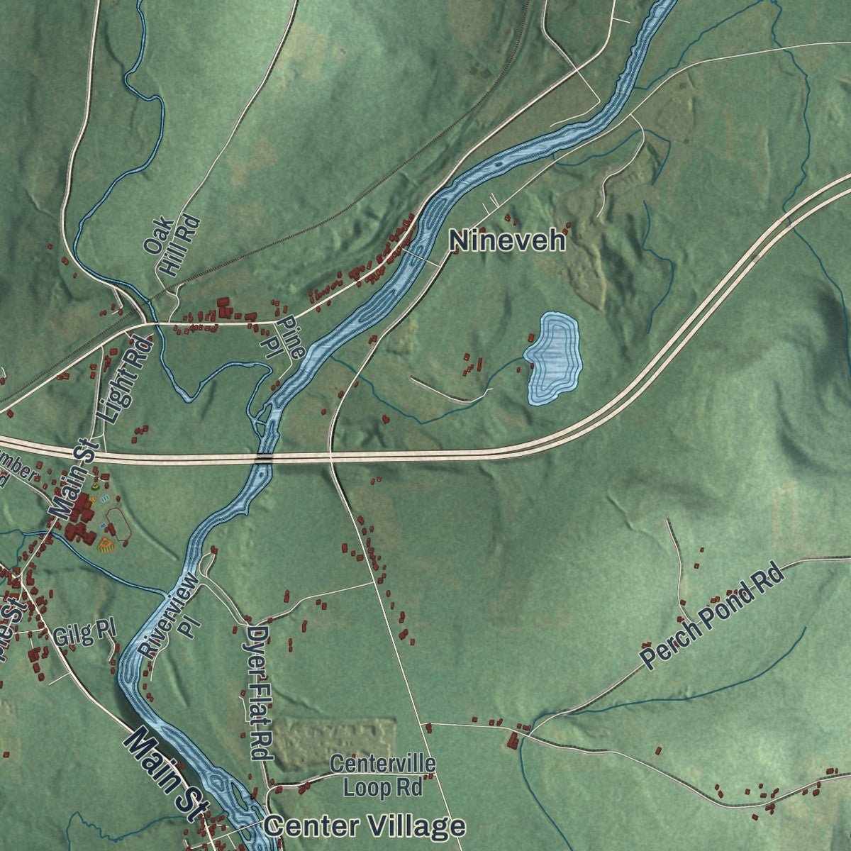 Close-up 1 of the Colesville, New York map artwork
