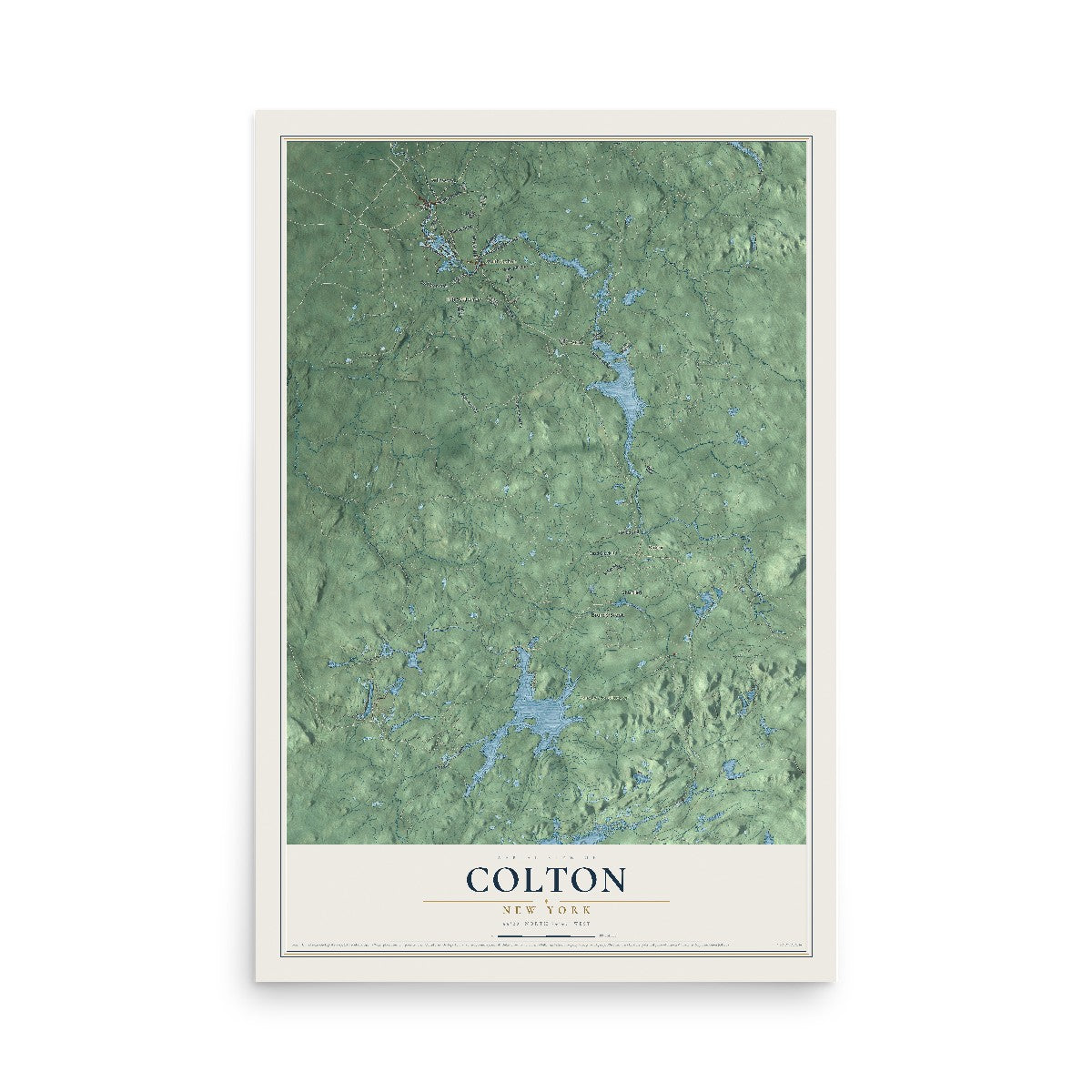 Colton, New York map print, 12" x 18" Archival Matte Print mockup
