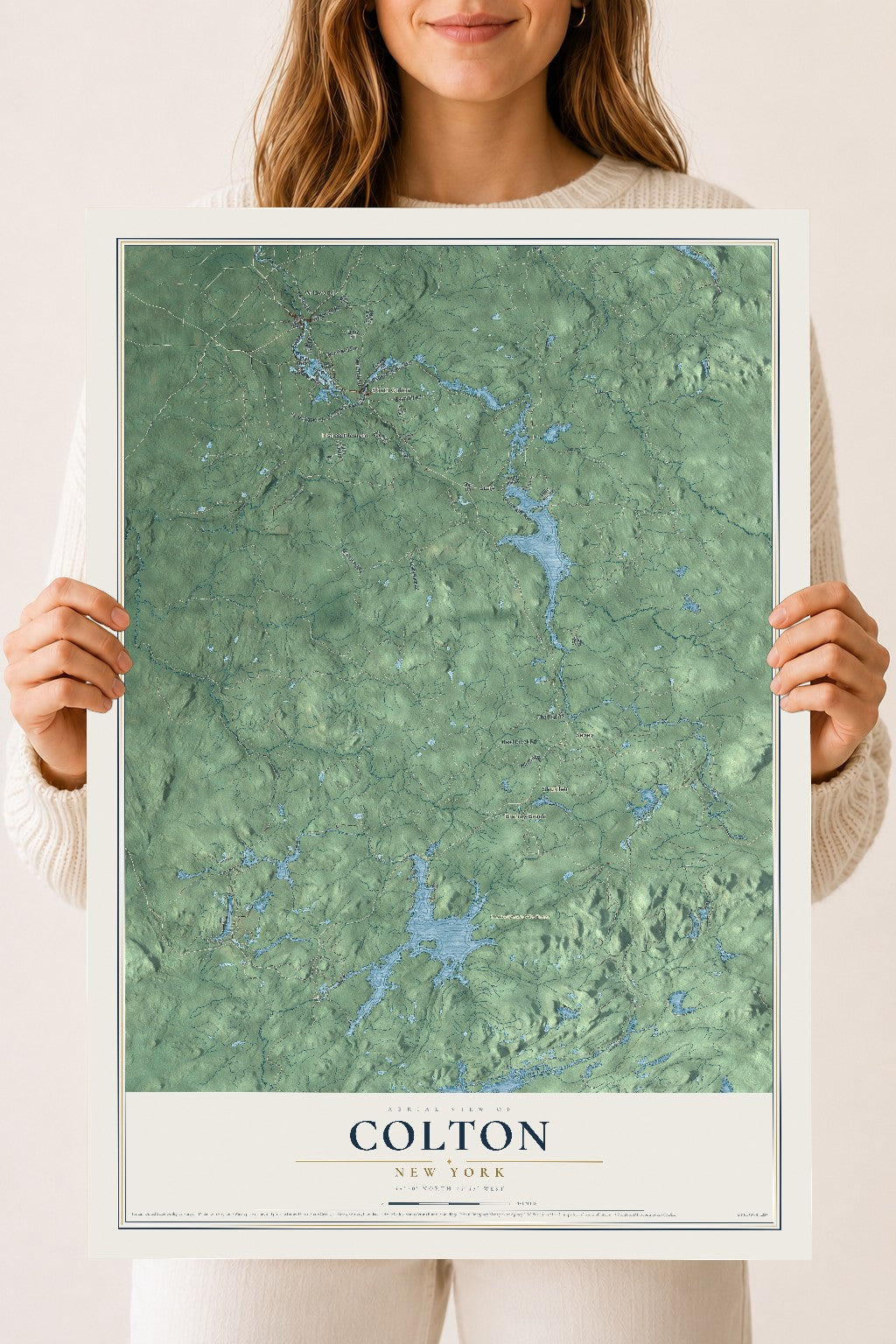Colton, New York map print, 18" x 24" Archival Matte Print mockup