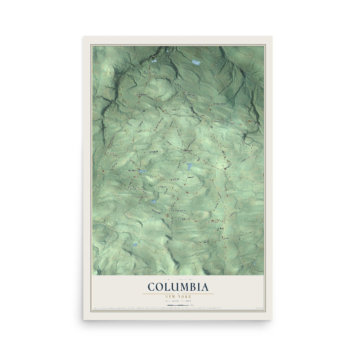 Columbia, New York map print, 12" x 18" Archival Matte Print mockup
