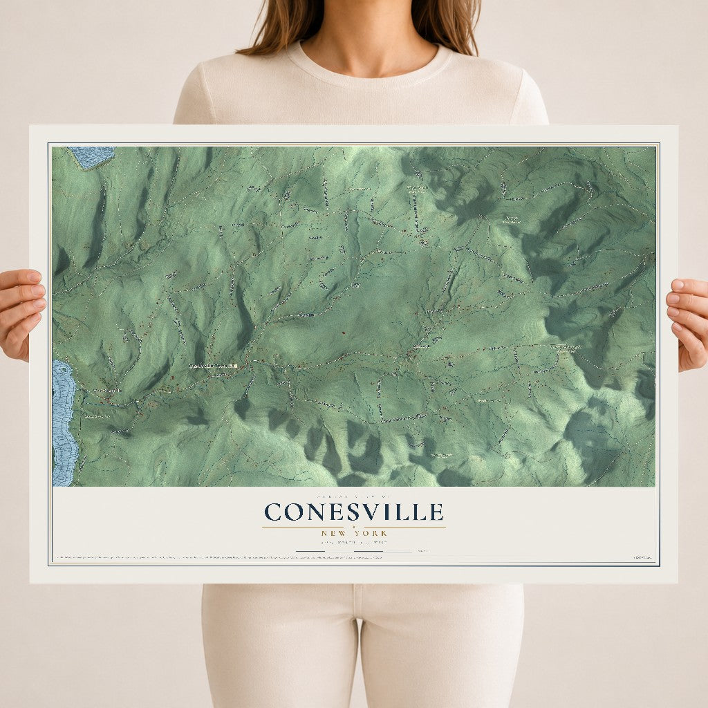 Conesville, New York map print, 18" x 24" Archival Matte Print mockup