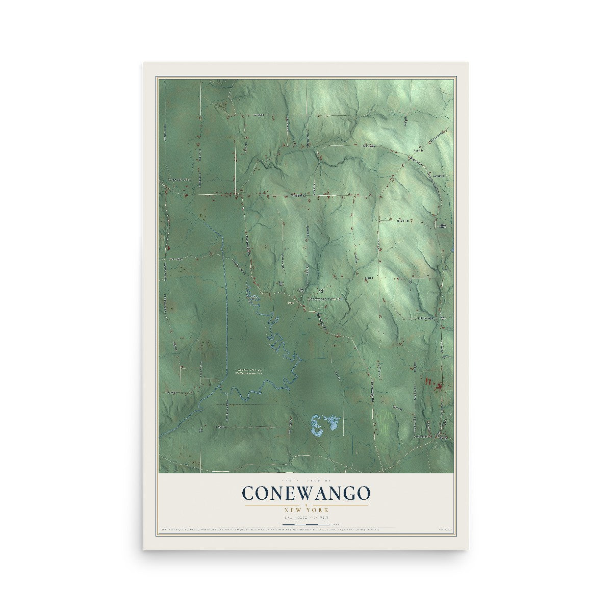Conewango, New York map print, 12" x 18" Archival Matte Print mockup