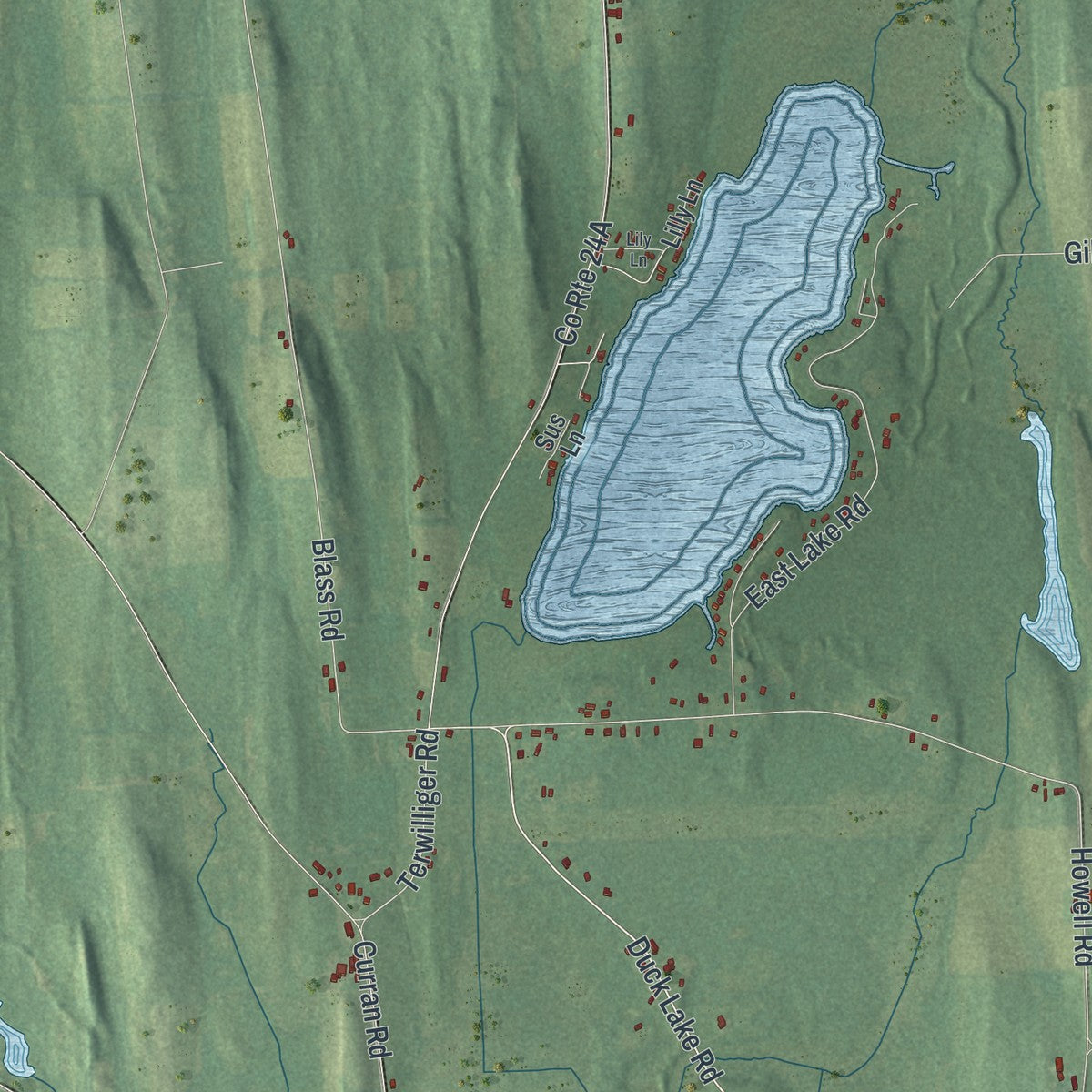 Close-up 1 of the Conquest, New York map artwork