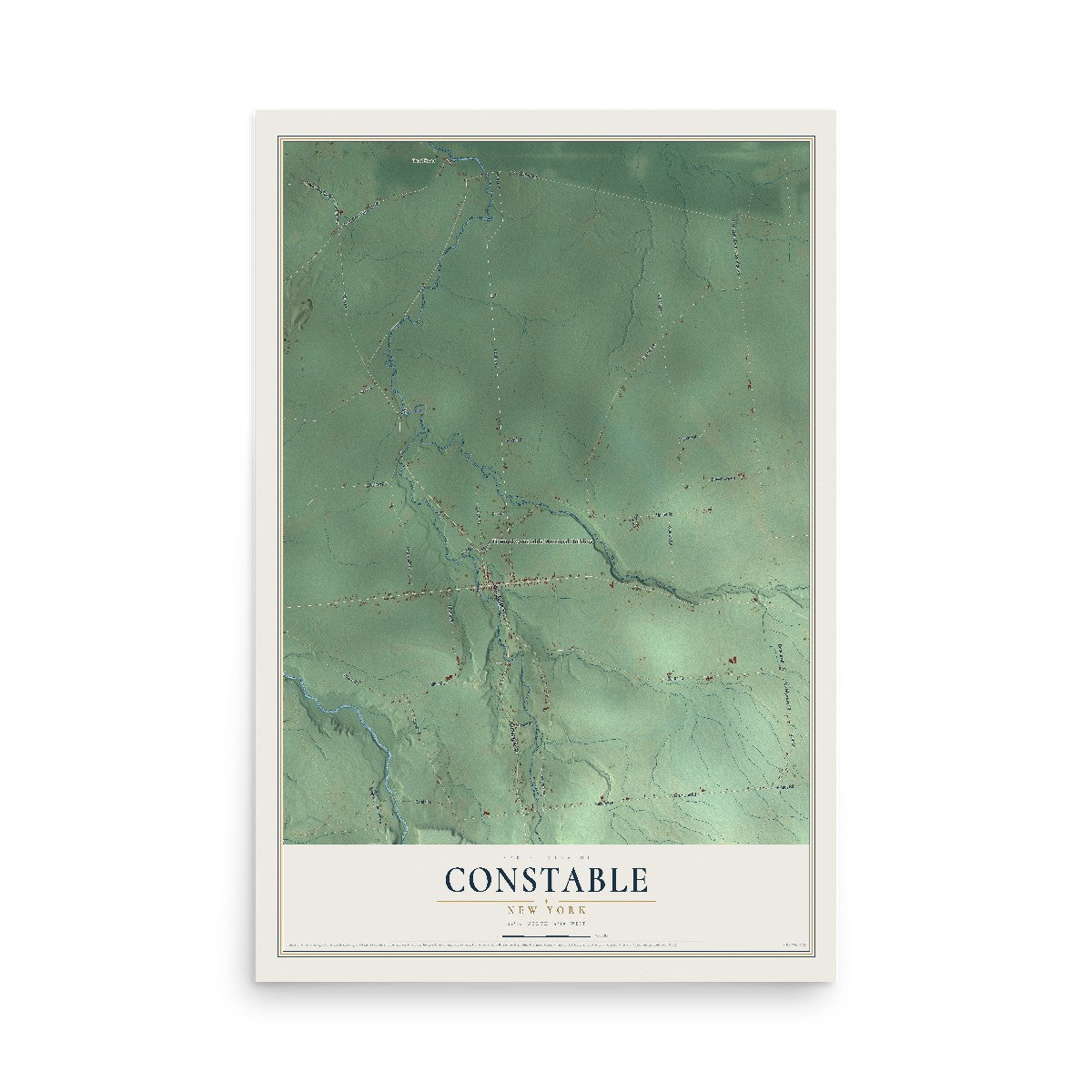 Constable, New York map print, 12" x 18" Archival Matte Print mockup