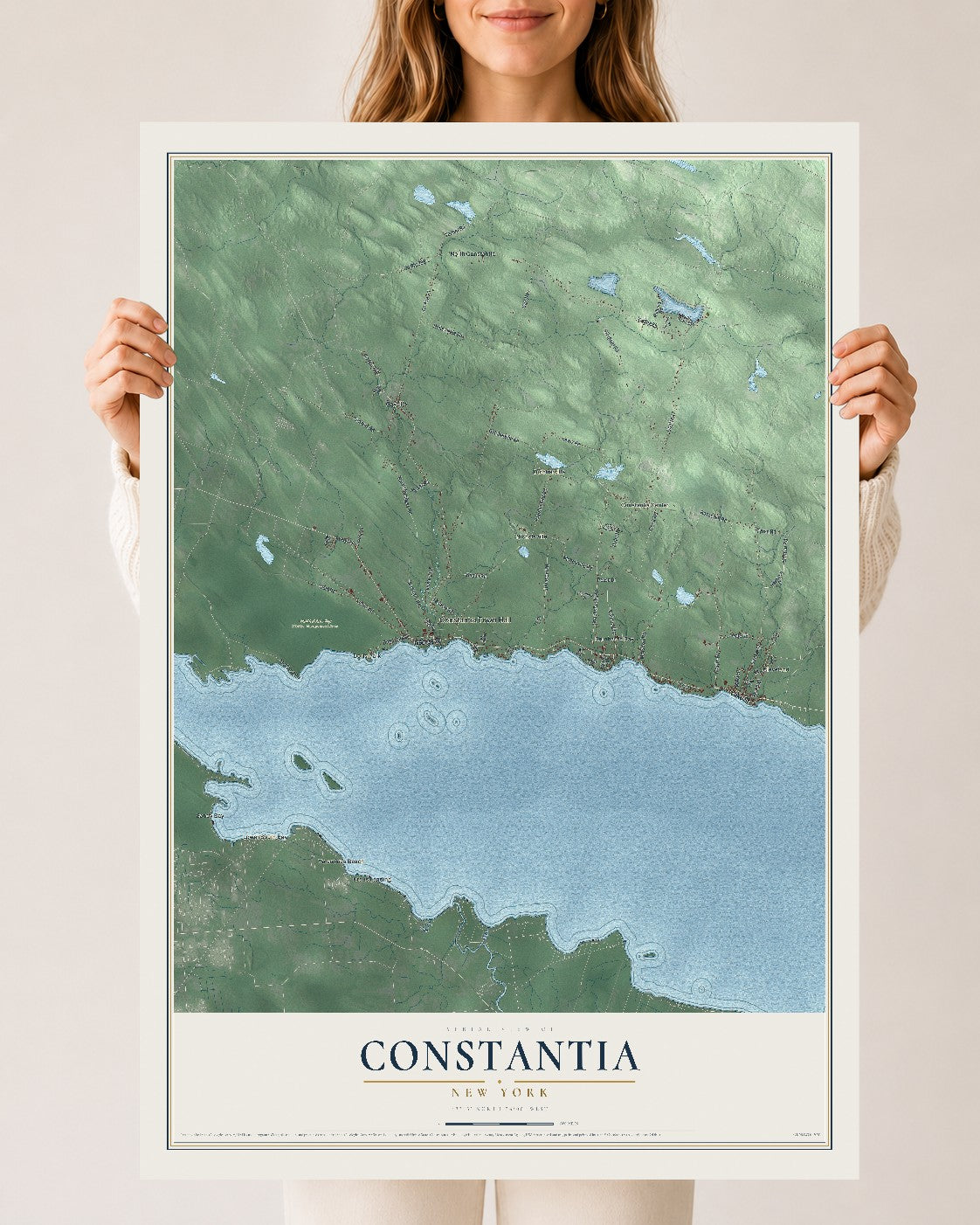 Constantia, New York map print, 24" x 36" Archival Matte Print mockup