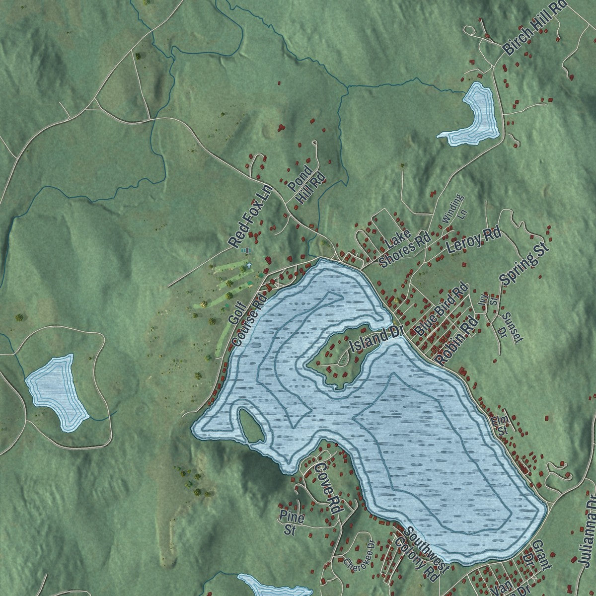 Close-up 1 of the Copake, New York map artwork