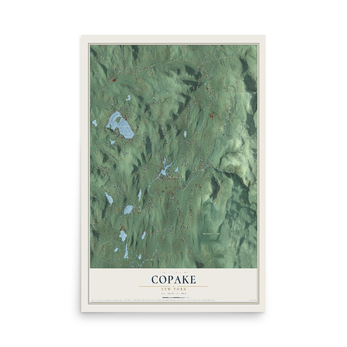 Copake, New York map print, 12" x 18" Archival Matte Print mockup