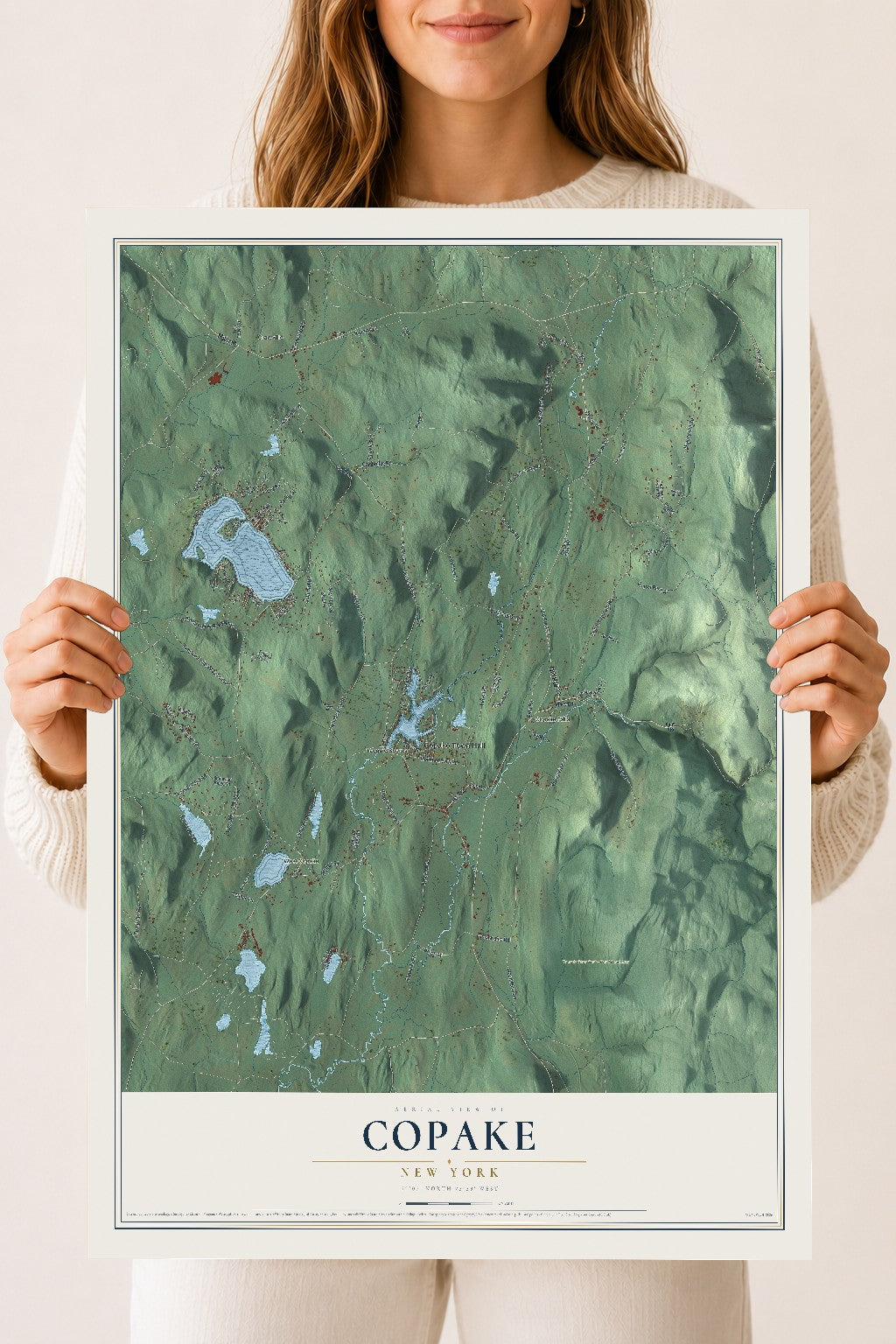 Copake, New York map print, 18" x 24" Archival Matte Print mockup