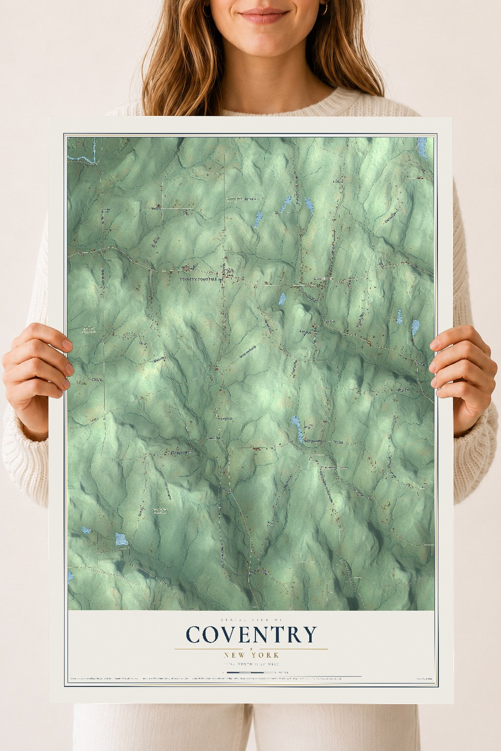 Coventry, New York map print, 18" x 24" Archival Matte Print mockup