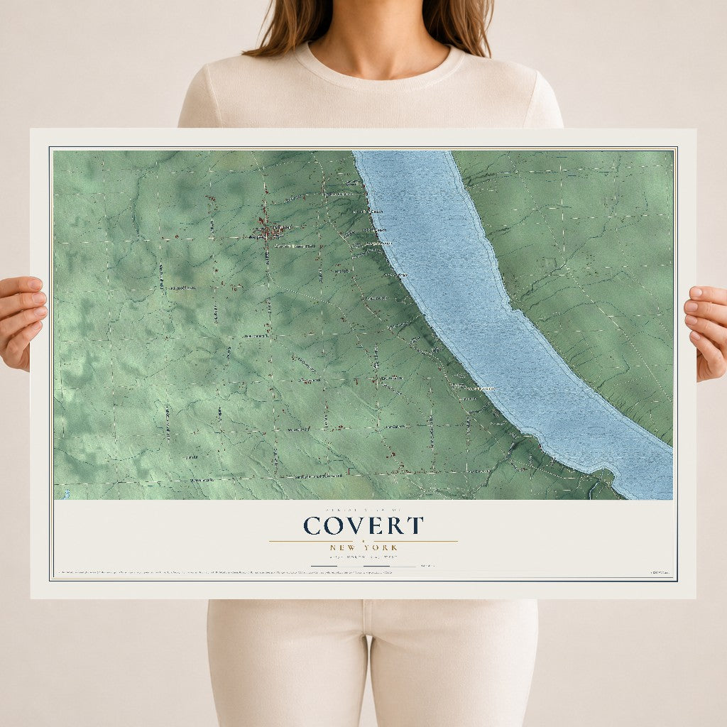 Covert, New York map print, 18" x 24" Archival Matte Print mockup