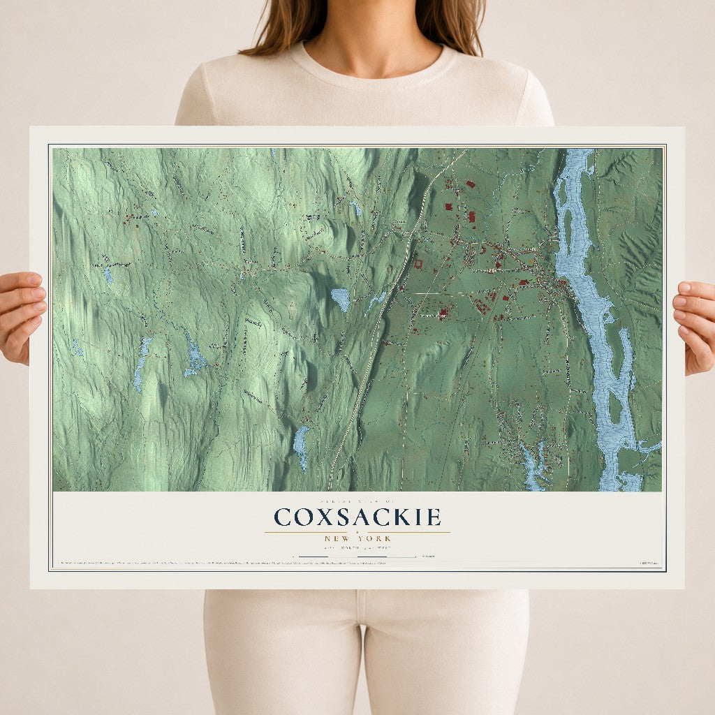 Coxsackie, New York map print, 18" x 24" Archival Matte Print mockup