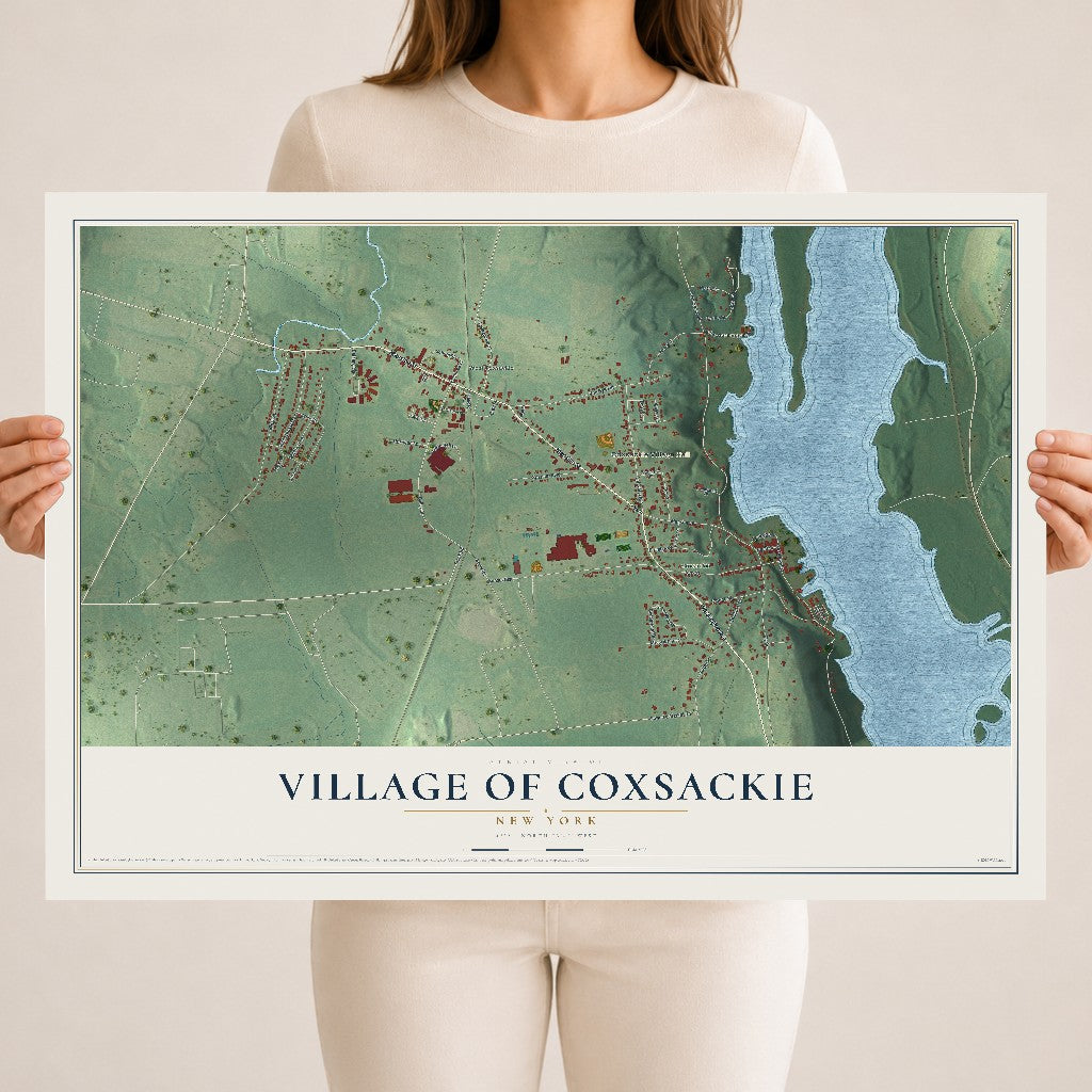 Coxsackie, New York map print, 18" x 24" Archival Matte Print mockup