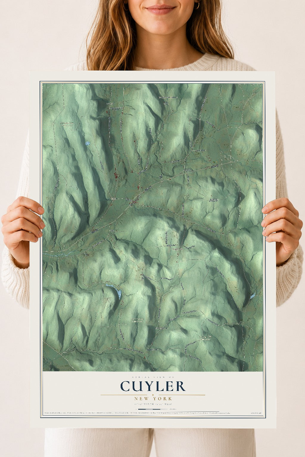 Cuyler, New York map print, 18" x 24" Archival Matte Print mockup