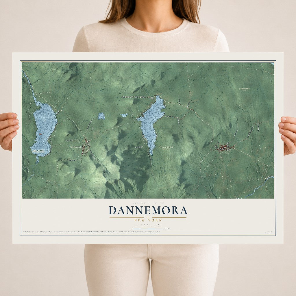 Dannemora, New York map print, 18" x 24" Archival Matte Print mockup