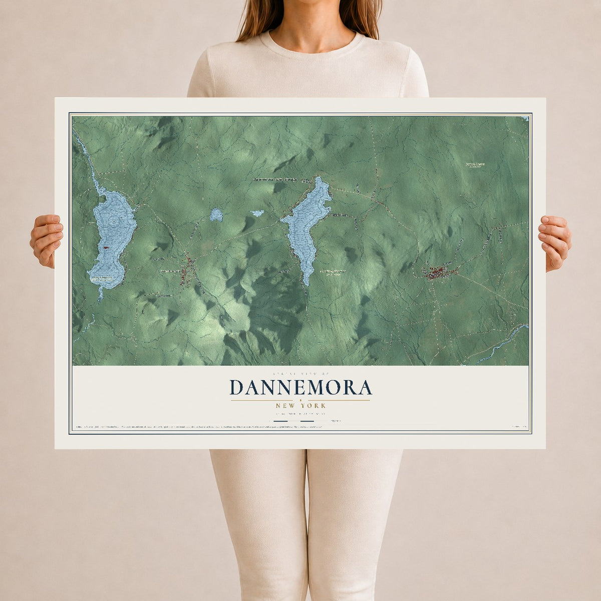 Dannemora, New York map print, 24" x 36" Archival Matte Print mockup