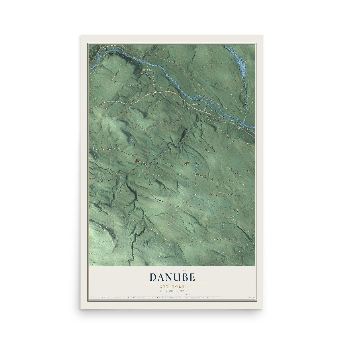 Danube, New York map print, 12" x 18" Archival Matte Print mockup