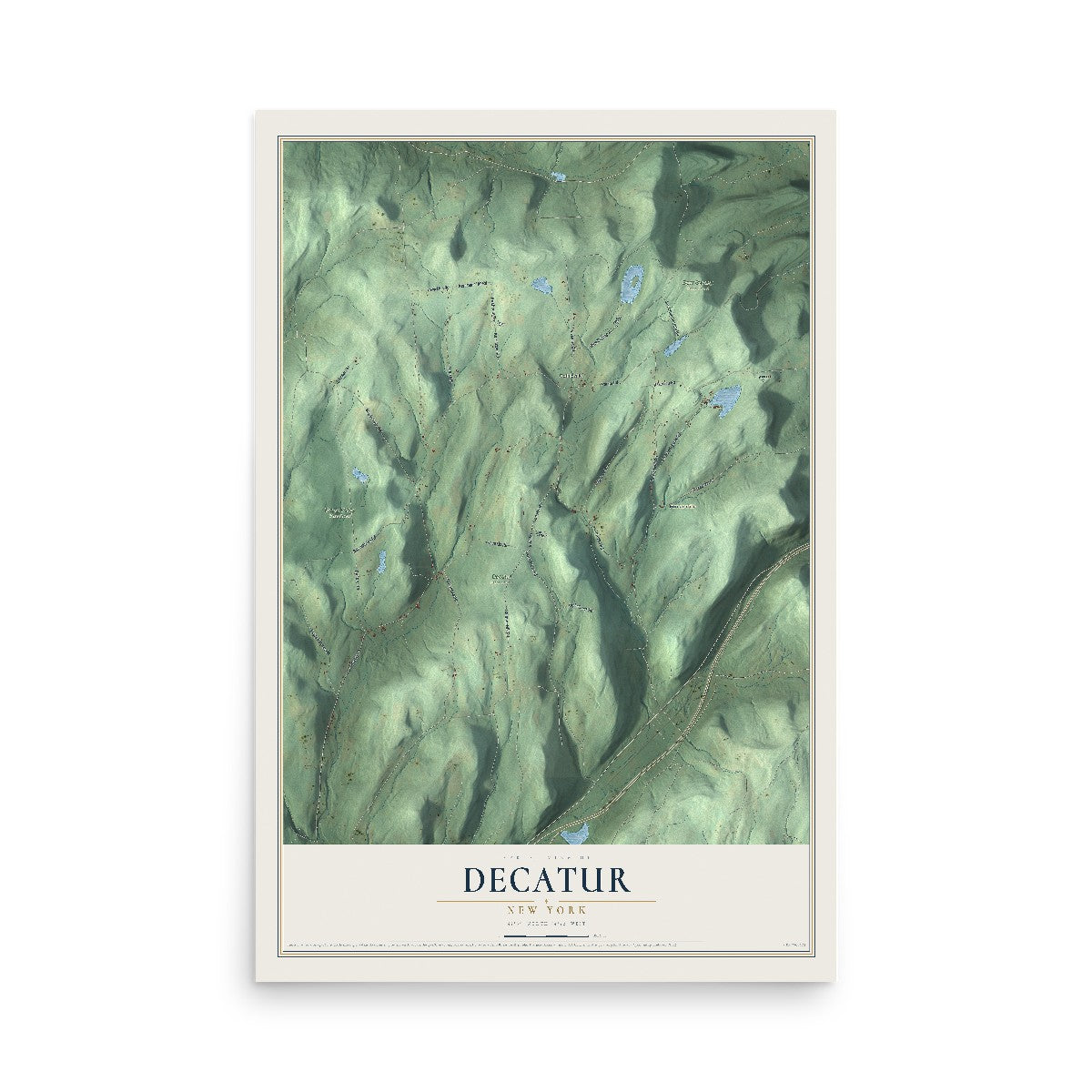 Decatur, New York map print, 12" x 18" Archival Matte Print mockup