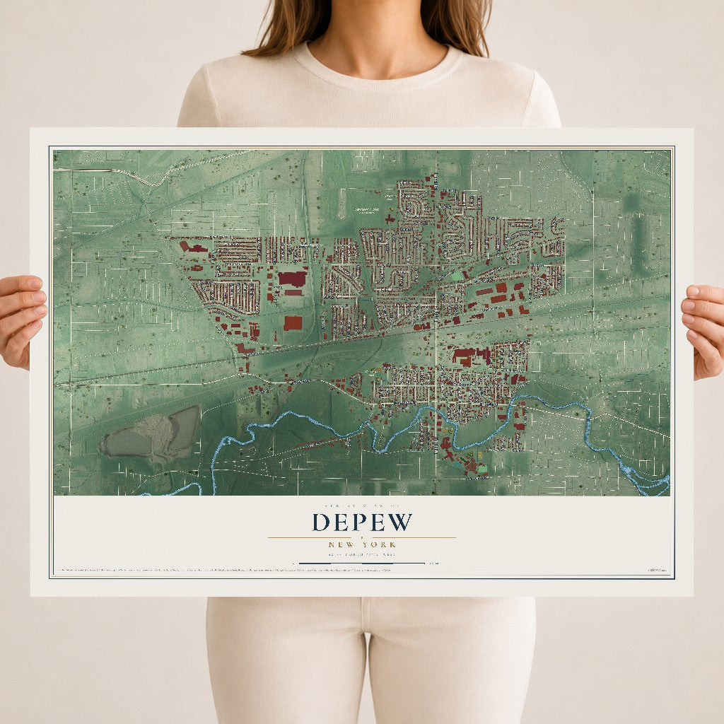 Depew, New York map print, 18" x 24" Archival Matte Print mockup