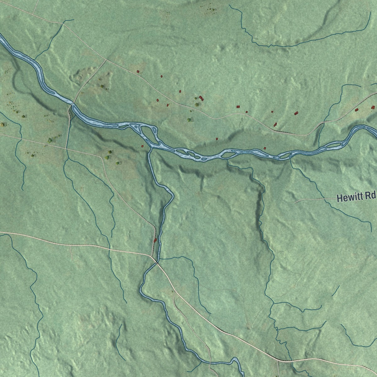 Second close-up of the map of Dickinson, Franklin County, New York print showing more streets and buildings