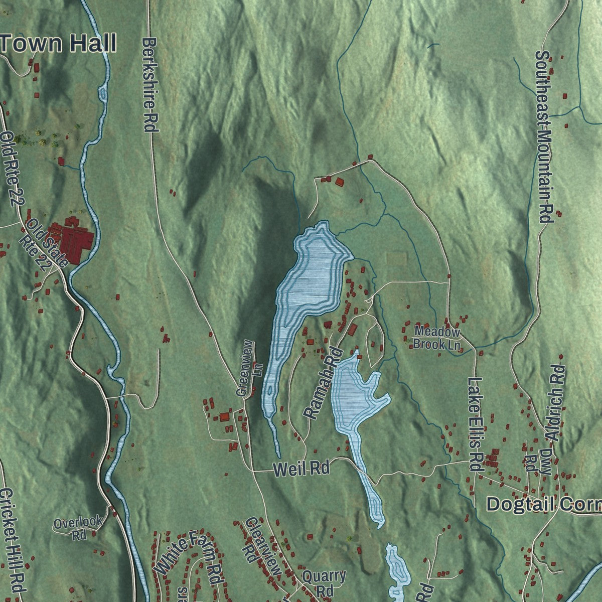 Close-up 1 of the Dover, New York map artwork