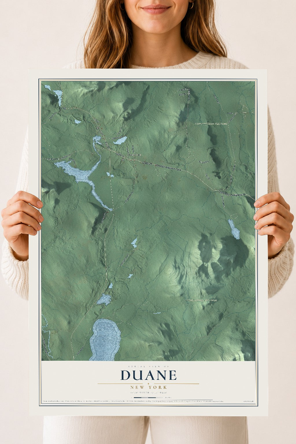 Duane, New York map print, 18" x 24" Archival Matte Print mockup