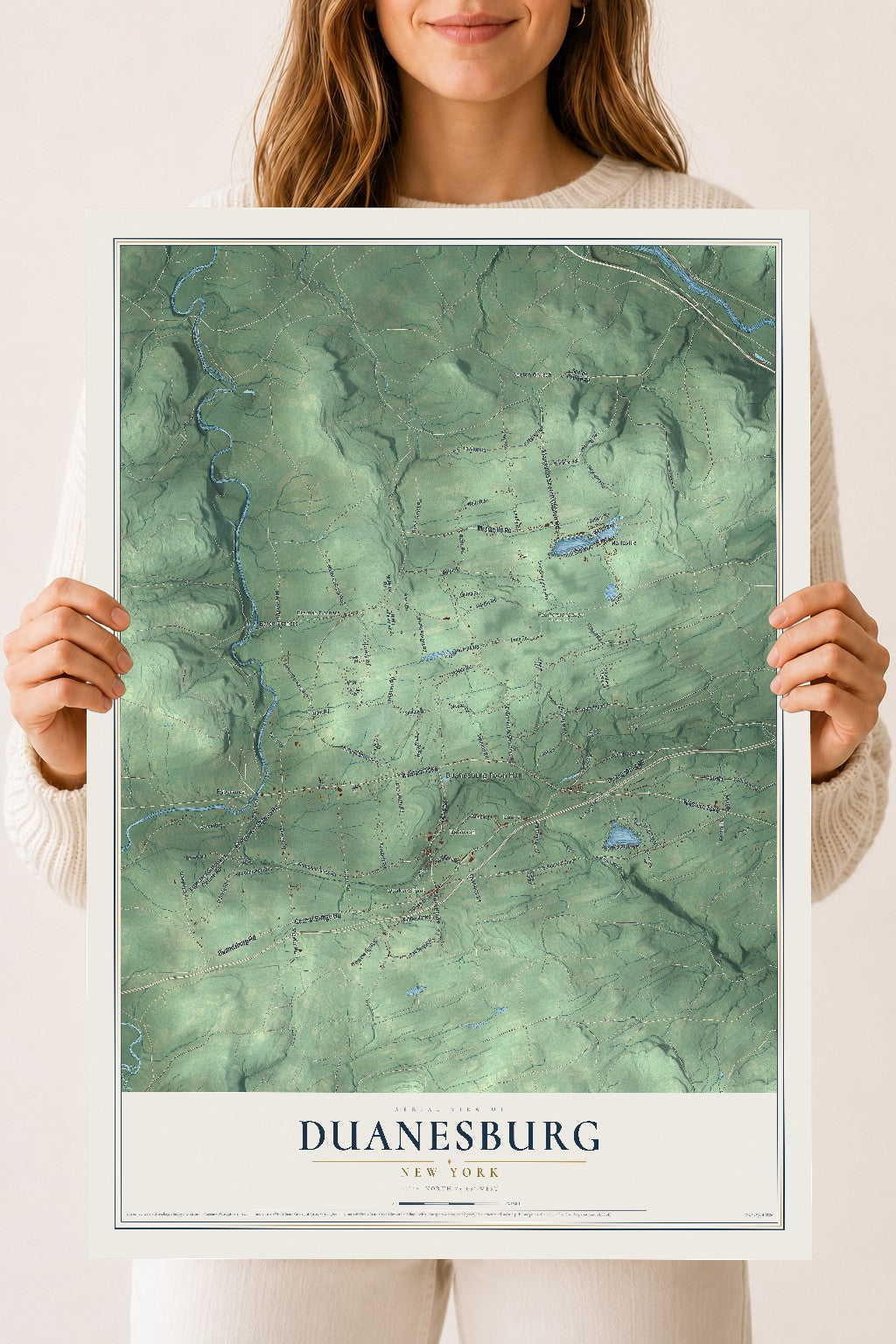 Duanesburg, New York map print, 18" x 24" Archival Matte Print mockup