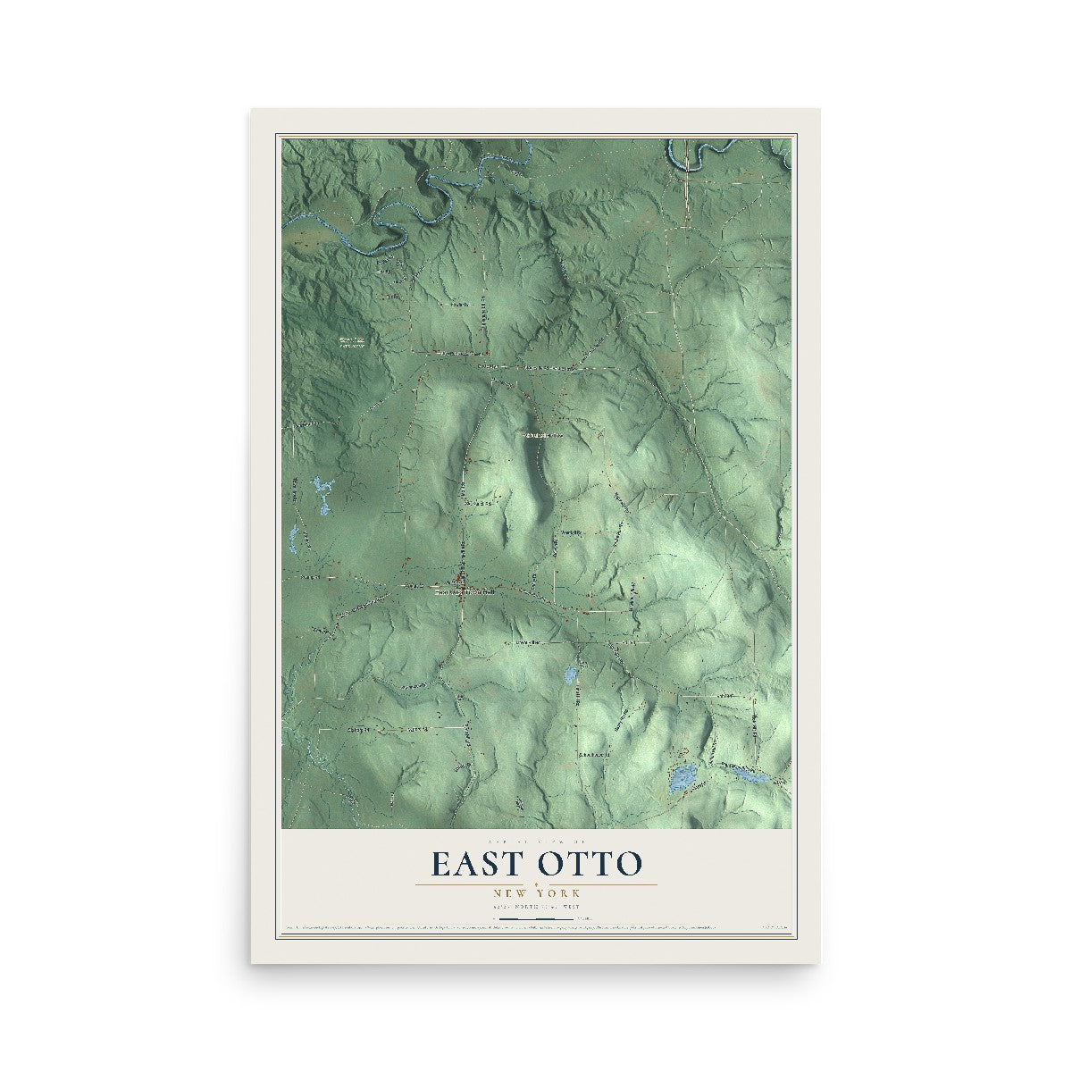 East Otto, New York map print, 12" x 18" Archival Matte Print mockup