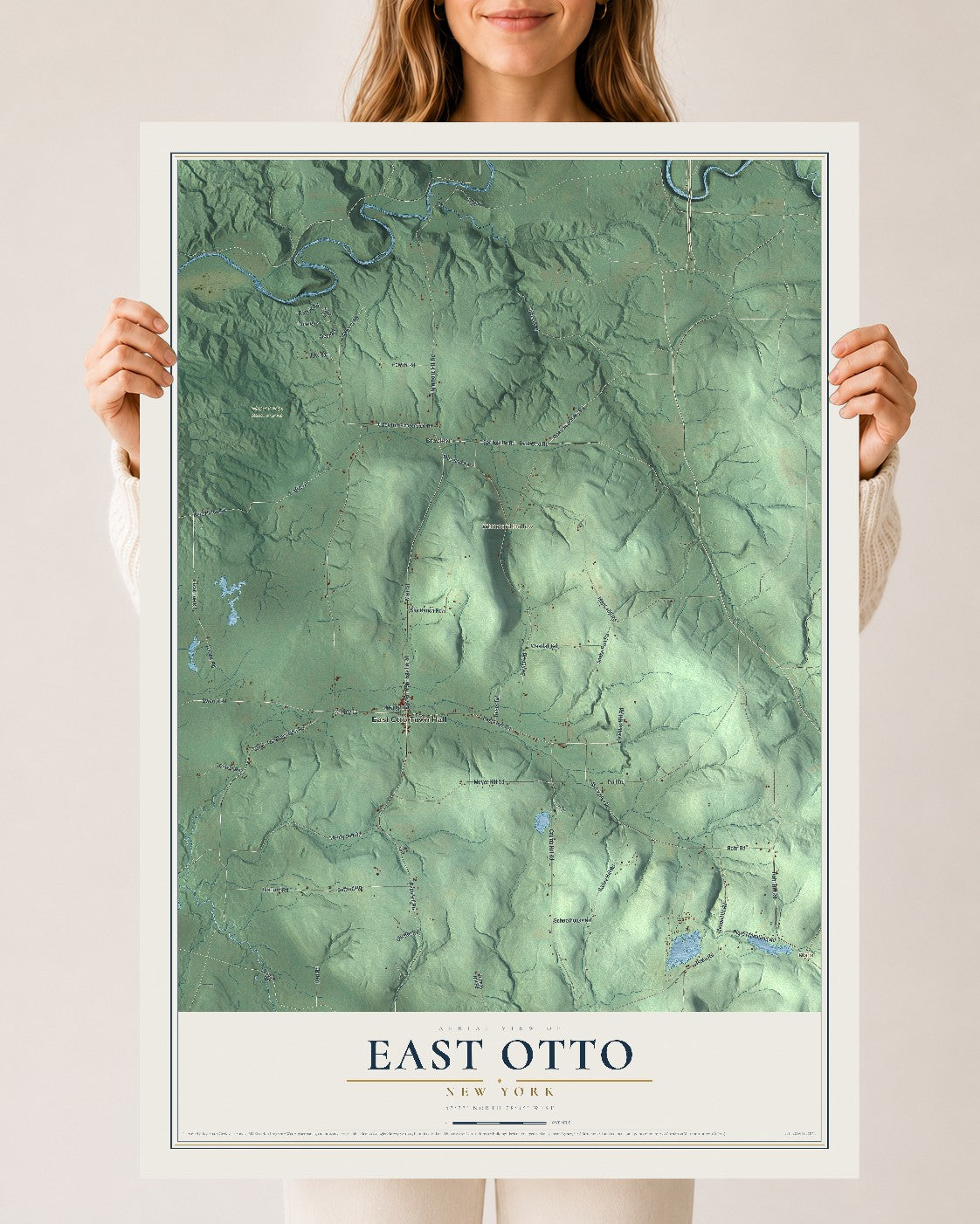 East Otto, New York map print, 24" x 36" Archival Matte Print mockup