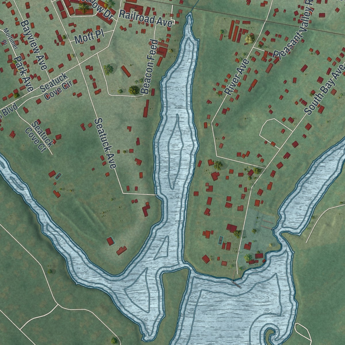 Close-up 1 of the Eastport, New York map artwork